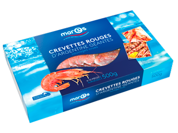 Crevettes rouges d’Argentine géantes sauvages crues
